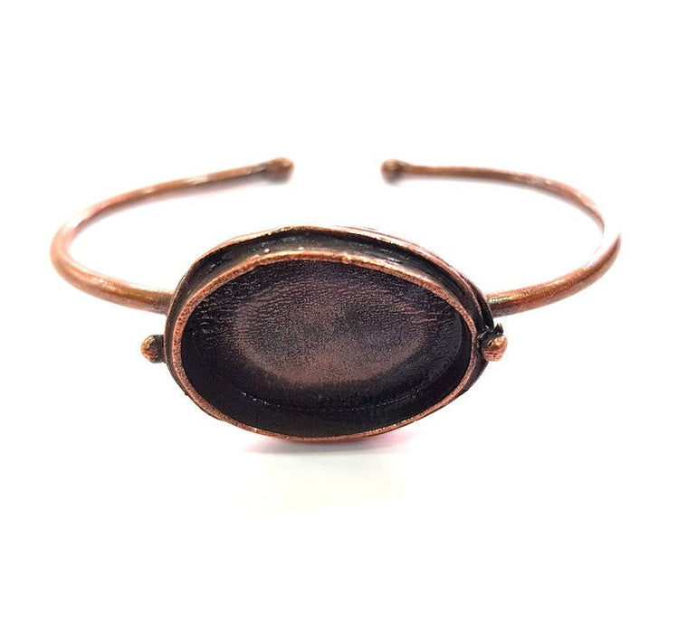 Copper Bracelet Blanks Bangle Blanks Cuff Blanks Adjustable Bracelet Blank Antique Copper Plated Brass (24x17mm Blanks ) G13896