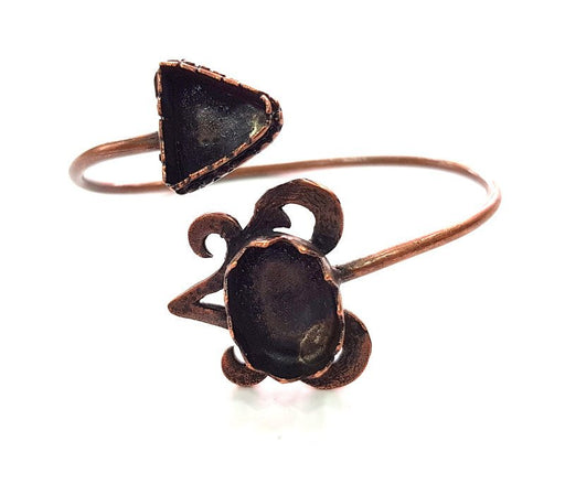 Copper Bracelet Blanks Bangle Blanks Cuff Blanks Adjustable Bracelet Blank Antique Copper Plated Brass (14x13mm and 18x13mm Blanks ) G13899