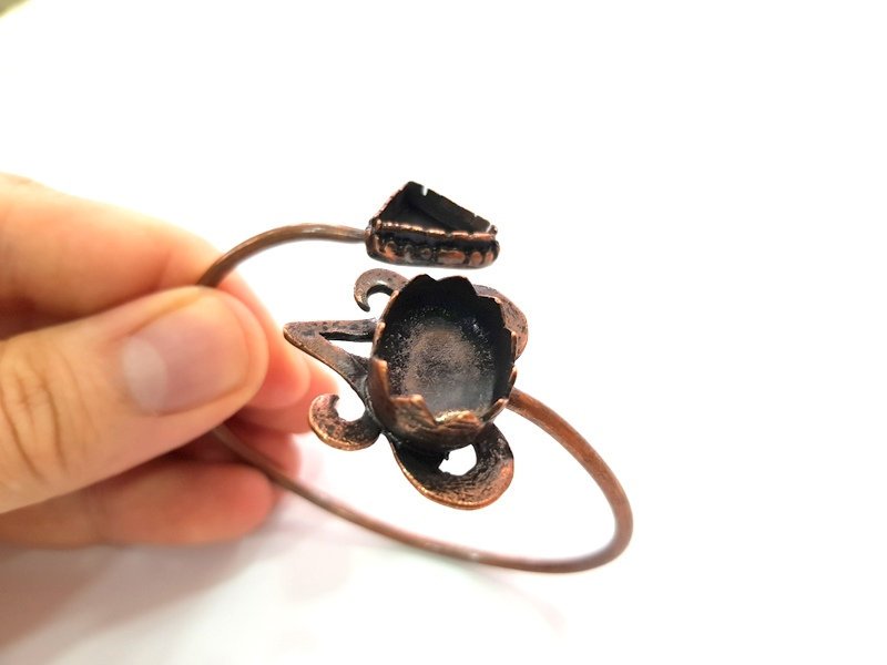 Copper Bracelet Blanks Bangle Blanks Cuff Blanks Adjustable Bracelet Blank Antique Copper Plated Brass (14x13mm and 18x13mm Blanks ) G13899