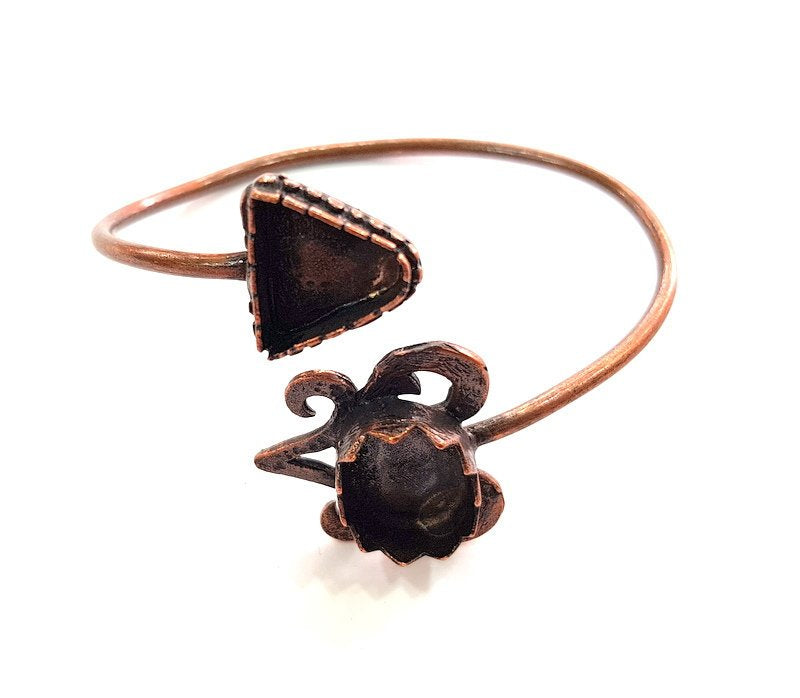 Copper Bracelet Blanks Bangle Blanks Cuff Blanks Adjustable Bracelet Blank Antique Copper Plated Brass (14x13mm and 18x13mm Blanks ) G13899