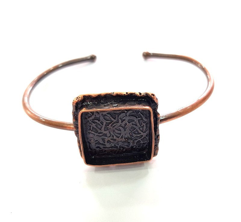 Copper Bracelet Blanks Bangle Blanks Cuff Blanks Adjustable Bracelet Blank Antique Copper Plated Brass (18x18mm Blanks ) G13901