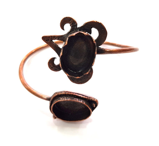 Copper Bracelet Blanks Bangle Blanks Cuff Blanks Adjustable Bracelet Blank Antique Copper Plated Brass (18x13mm and 18x13mm Blanks ) G13911