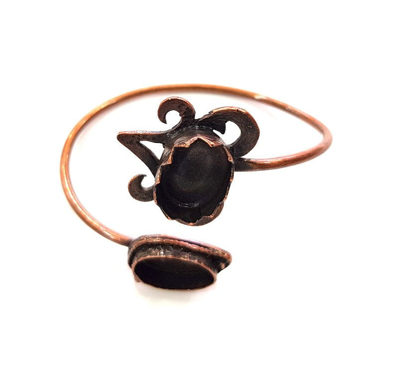 Copper Bracelet Blanks Bangle Blanks Cuff Blanks Adjustable Bracelet Blank Antique Copper Plated Brass (18x13mm and 18x13mm Blanks ) G13911