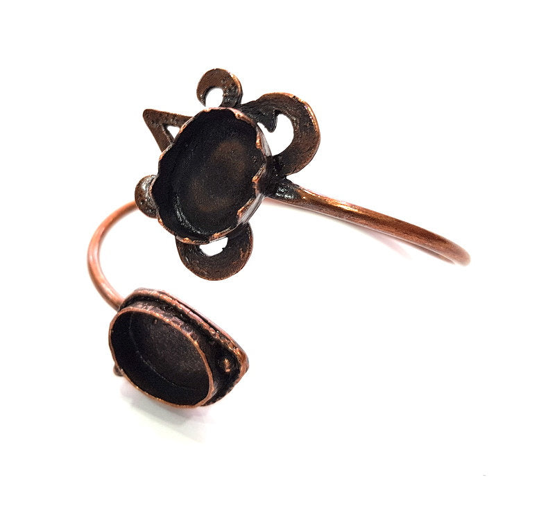 Copper Bracelet Blanks Bangle Blanks Cuff Blanks Adjustable Bracelet Blank Antique Copper Plated Brass (18x13mm and 18x13mm Blanks ) G13911