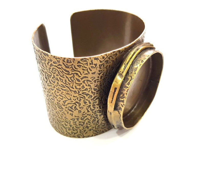 Hammered Bracelet Blanks Bangle Blanks Cuff Blanks Adjustable Bracelet Blank Antique Bronze Plated Brass (40mm Blanks) G13912