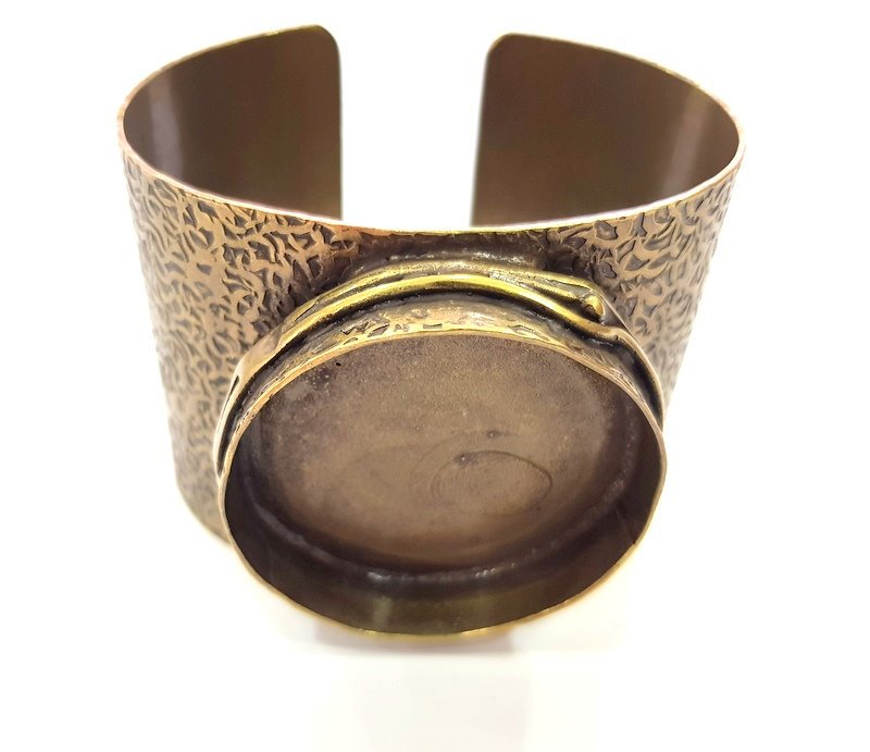 Hammered Bracelet Blanks Bangle Blanks Cuff Blanks Adjustable Bracelet Blank Antique Bronze Plated Brass (40mm Blanks) G13912