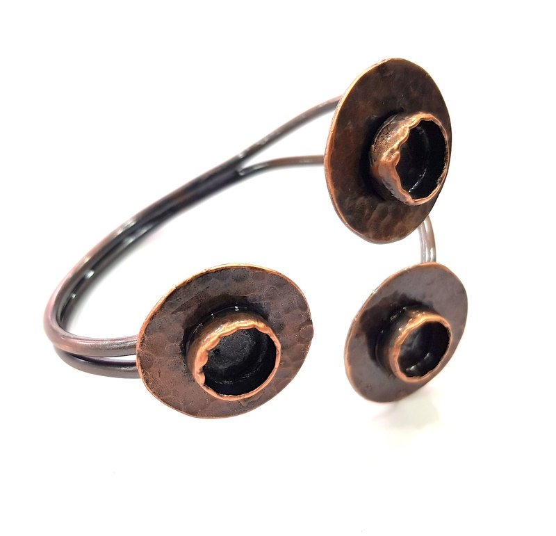 Copper Bracelet Blanks Bangle Blanks Cuff Blanks Adjustable Bracelet Blank Antique Copper Plated Brass (10mm Blanks ) G13915