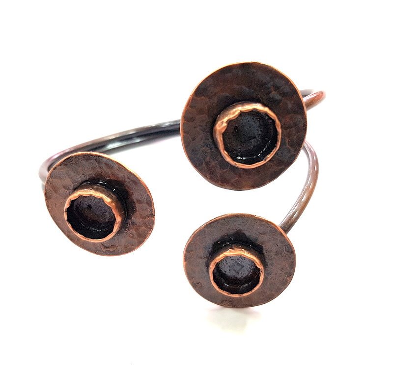 Copper Bracelet Blanks Bangle Blanks Cuff Blanks Adjustable Bracelet Blank Antique Copper Plated Brass (10mm Blanks ) G13915