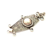 Silver Pendant Connector Antique Silver Plated Metal (84x38mm) G17125