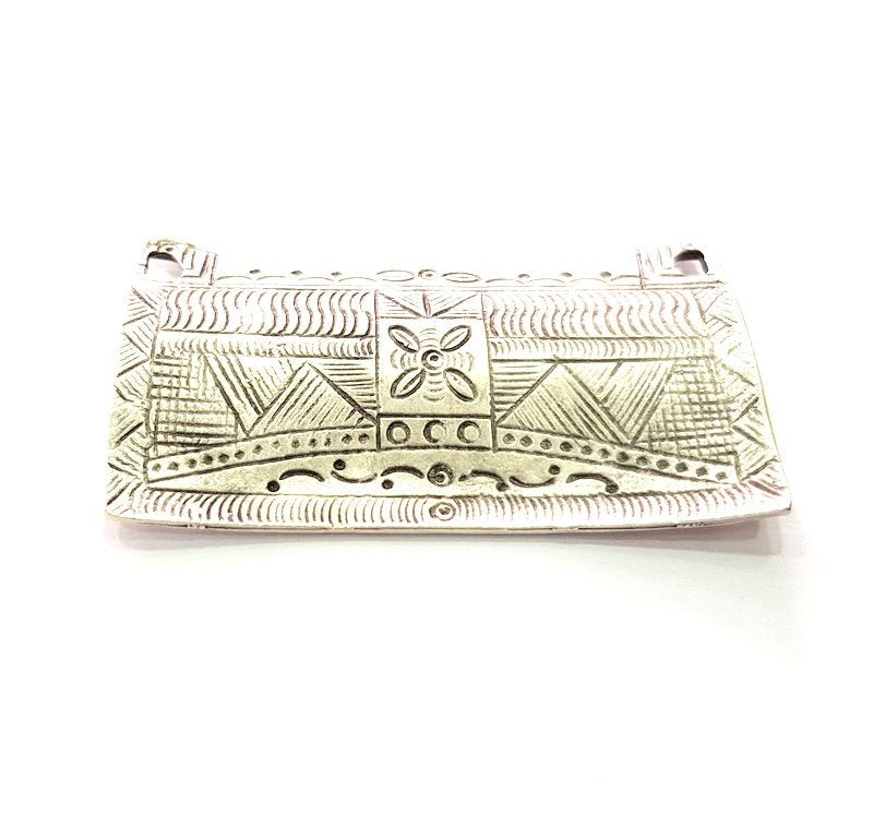 Silver Pendant Antique Silver Plated Metal (58x34mm) G13094