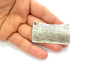 Silver Pendant Antique Silver Plated Metal (58x34mm) G13094