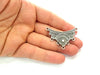 Silver Connector Pendant Antique Silver Plated Metal (50x27mm)  G13523