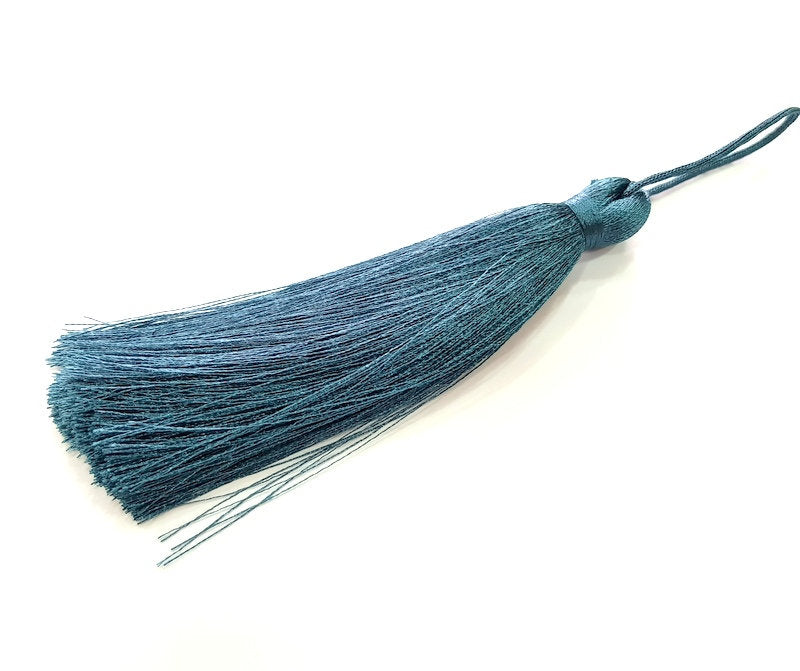 Dark Sky Blue Tassel , Large Thick Thread Tassels 113 mm - 4.4 inches G13105