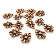 10 Flower Charm Antique Copper Plated Metal (17x13mm) G13110