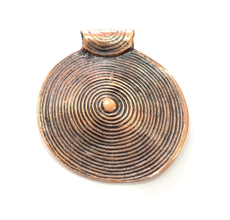 Copper Pendant Antique Copper Pendant Antique Copper Plated Metal ( 54 mm ) G14725