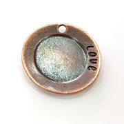 2 Copper Charm Antique Copper Plated Metal (32mm) G13123