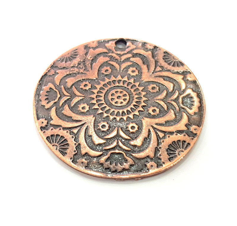 Copper Pendant Antique Copper Pendant Antique Copper Plated Metal ( 43 mm ) G13129