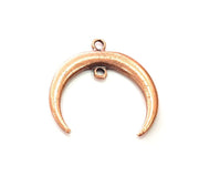 2 Crescent Charm Moon Charm Antique Copper Charm Antique Copper Plated Metal (39x37mm) G13131