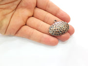2 Hammered Copper Charm Antique Copper Plated Metal (41x33mm) G13133