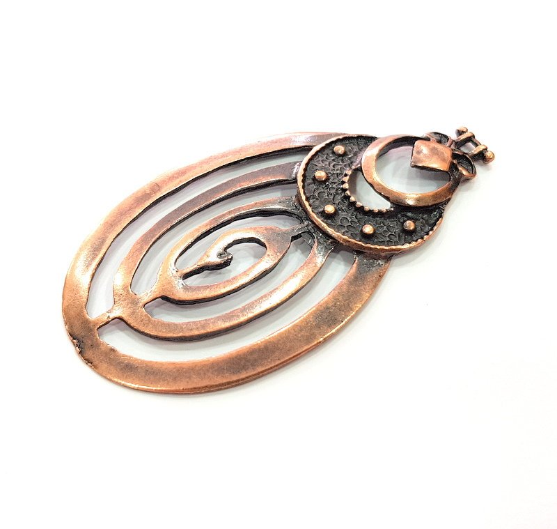Copper Pendant Antique Copper Pendant Antique Copper Plated Metal (82x42 mm ) G13134