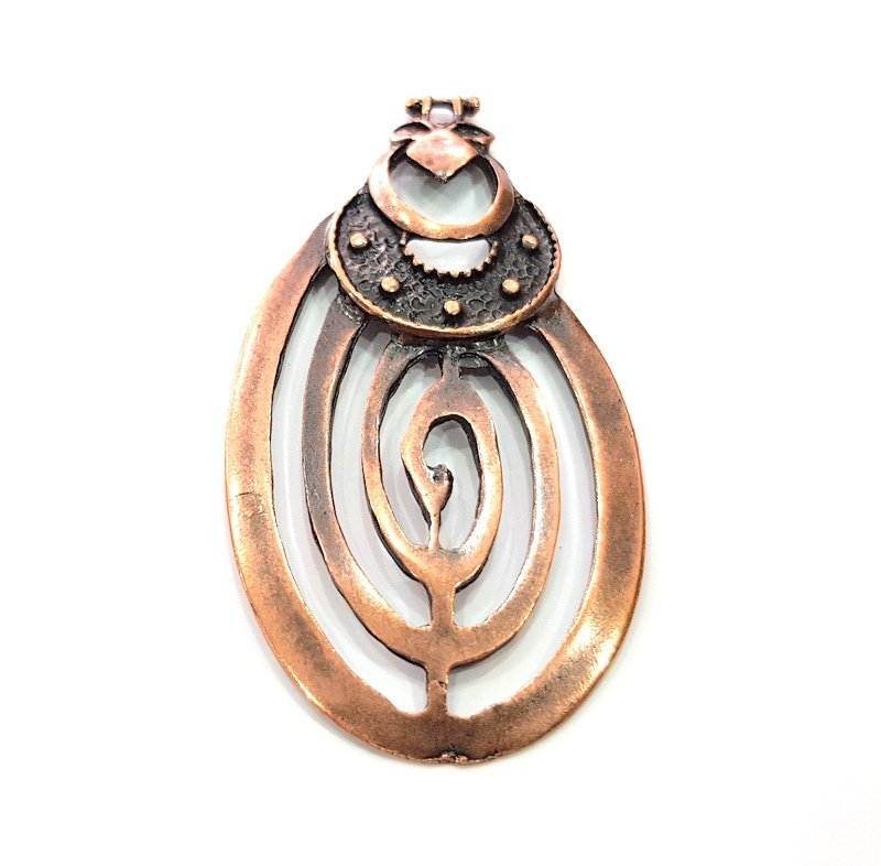 Copper Pendant Antique Copper Pendant Antique Copper Plated Metal (82x42 mm ) G13134
