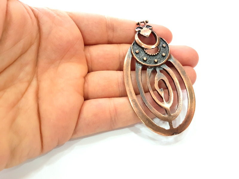 Copper Pendant Antique Copper Pendant Antique Copper Plated Metal (82x42 mm ) G13134