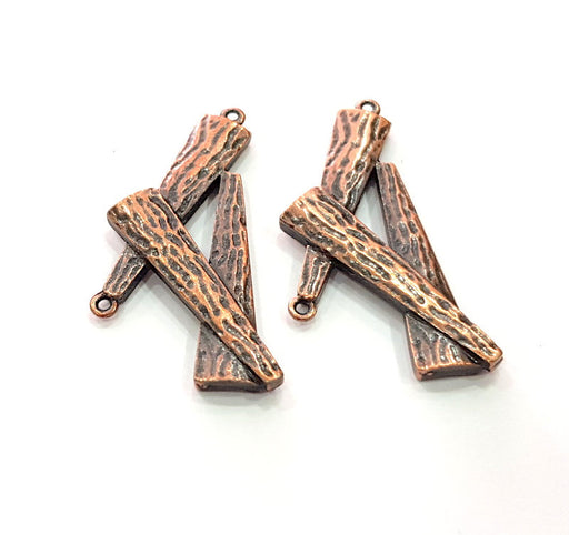 4 Copper Charms Antique Copper Plated Metal (47x22mm) G13138