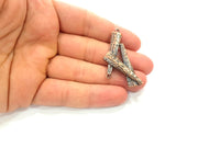 4 Copper Charms Antique Copper Plated Metal (47x22mm) G13138