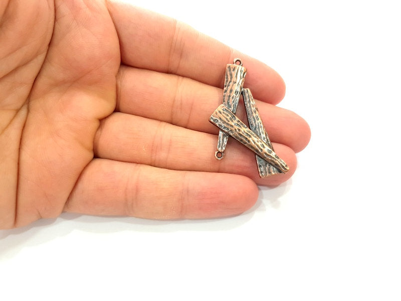 4 Copper Charms Antique Copper Plated Metal (47x22mm) G13138