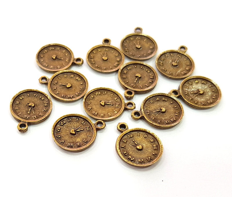 20 Hour Charm Antique Bronze Charm Antique Bronze Plated Metal  (16x13mm) G14400