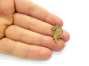10 Parrot Charm Antique Bronze Charm Antique Bronze Plated Metal  (28x14mm) G13170