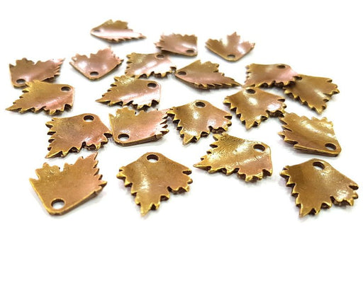 20 Leaf Charm Antique Bronze Charm Antique Bronze Plated Metal  (18x14mm) G13175