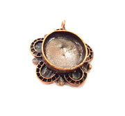 Antique Copper Pendant Blank Mosaic Base Blank inlay Necklace Blank Resin Blank Mountings Copper Plated Brass ( 15 mm blank) G13177