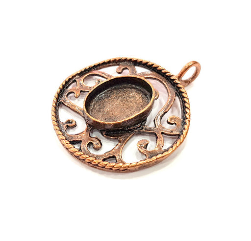 Antique Copper Pendant Blank Mosaic Base Blank inlay Necklace Blank Resin Blank Mountings Copper Plated Brass ( 18x13 mm blank) G13180