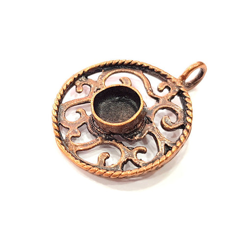 Antique Copper Pendant Blank Mosaic Base Blank inlay Necklace Blank Resin Blank Mountings Copper Plated Brass ( 10 mm blank) G13182
