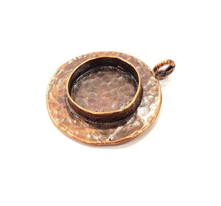 Antique Copper Pendant Blank Mosaic Base Blank inlay Necklace Blank Resin Blank Mountings Copper Plated Brass ( 20 mm blank) G13190