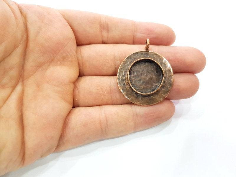 Antique Copper Pendant Blank Mosaic Base Blank inlay Necklace Blank Resin Blank Mountings Copper Plated Brass ( 20 mm blank) G13190