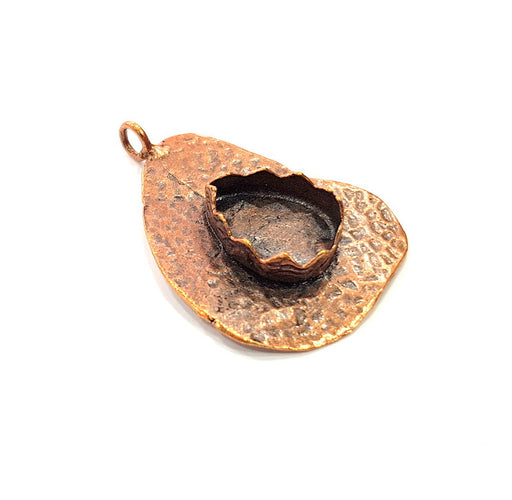 Antique Copper Pendant Blank Mosaic Base Blank inlay Necklace Blank Resin Blank Mountings Copper Plated Brass ( 18x13 mm blank) G13194