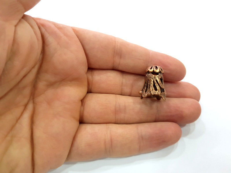 2 Copper Cone Copper Plated Brass Cones Bead Caps  (20x17 mm) , Findings  G13196