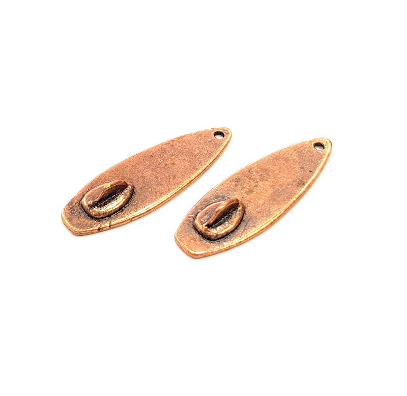 2 Surfboard Charm Antique Copper Plated Brass (31x10mm) G13200