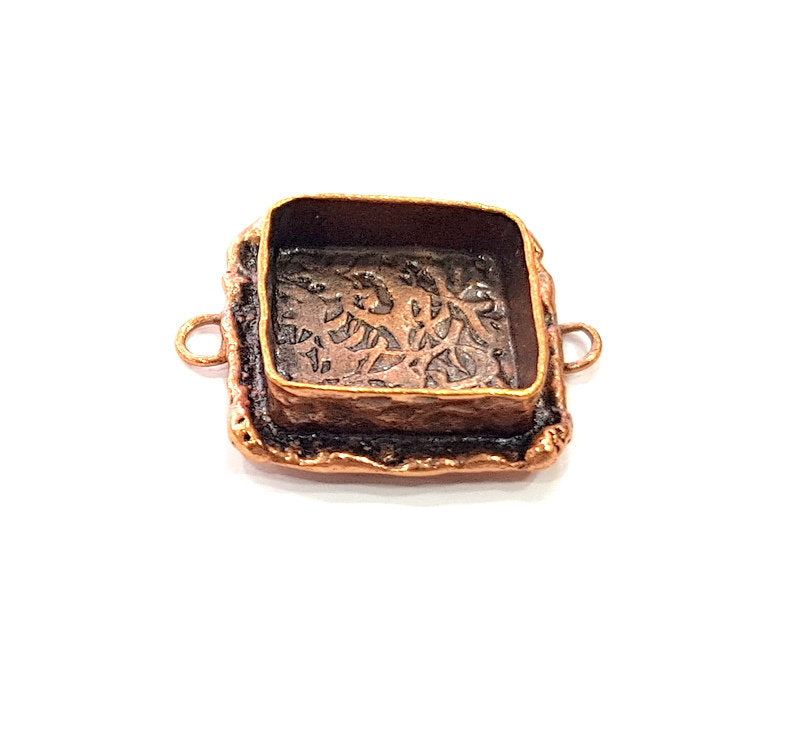 Antique Copper Pendant Blank Mosaic Base Blank inlay Necklace Blank Resin Blank Mountings Copper Plated Brass ( 15x15 mm blank) G13212