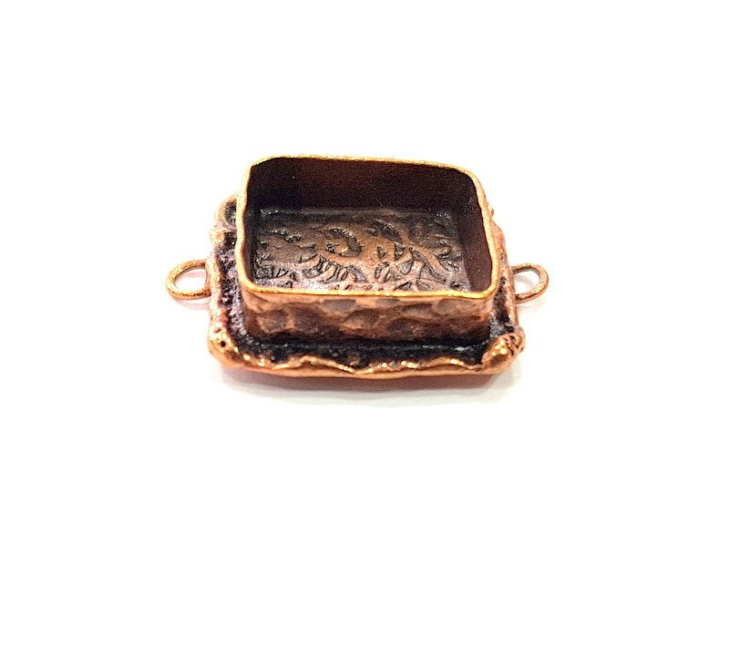 Antique Copper Pendant Blank Mosaic Base Blank inlay Necklace Blank Resin Blank Mountings Copper Plated Brass ( 15x15 mm blank) G13212
