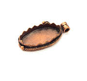 Antique Copper Pendant Blank Mosaic Base Blank inlay Necklace Blank Resin Blank Mountings Copper Plated Brass ( 30x16 mm blank) G13214