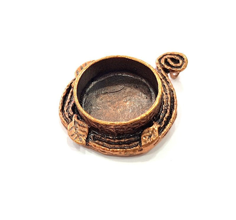 Antique Copper Pendant Blank Mosaic Base Blank inlay Necklace Blank Resin Blank Mountings Copper Plated Brass ( 20 mm blank) G13216
