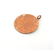 2 Copper Hammered Charm Tag Charm Antique Copper Plated Brass (24mm) G13224