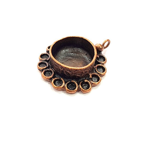 Antique Copper Pendant Blank Mosaic Base Blank inlay Necklace Blank Resin Blank Mountings Copper Plated Brass ( 16 mm blank) G13227