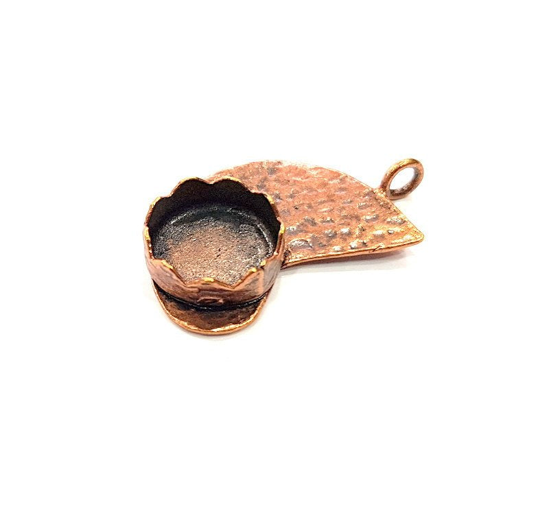 Antique Copper Pendant Blank Mosaic Base Blank inlay Necklace Blank Resin Blank Mountings Copper Plated Brass ( 14 mm blank) G13229