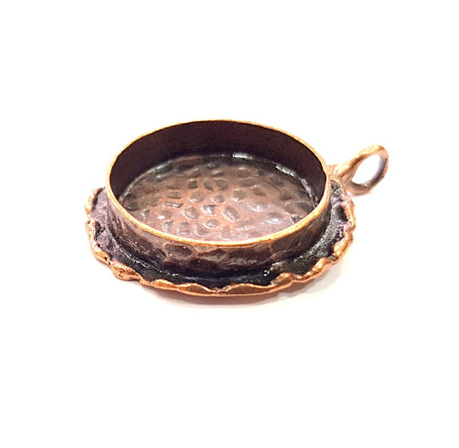 Antique Copper Pendant Blank Mosaic Base Blank inlay Necklace Blank Resin Blank Mountings Copper Plated Brass ( 20 mm blank) G13230