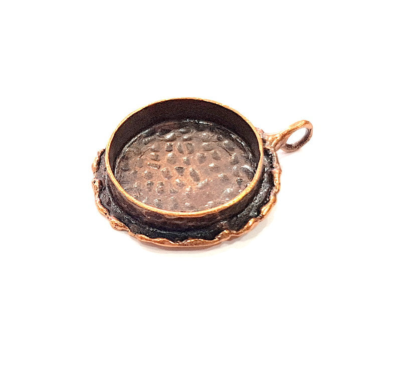 Antique Copper Pendant Blank Mosaic Base Blank inlay Necklace Blank Resin Blank Mountings Copper Plated Brass ( 20 mm blank) G13230