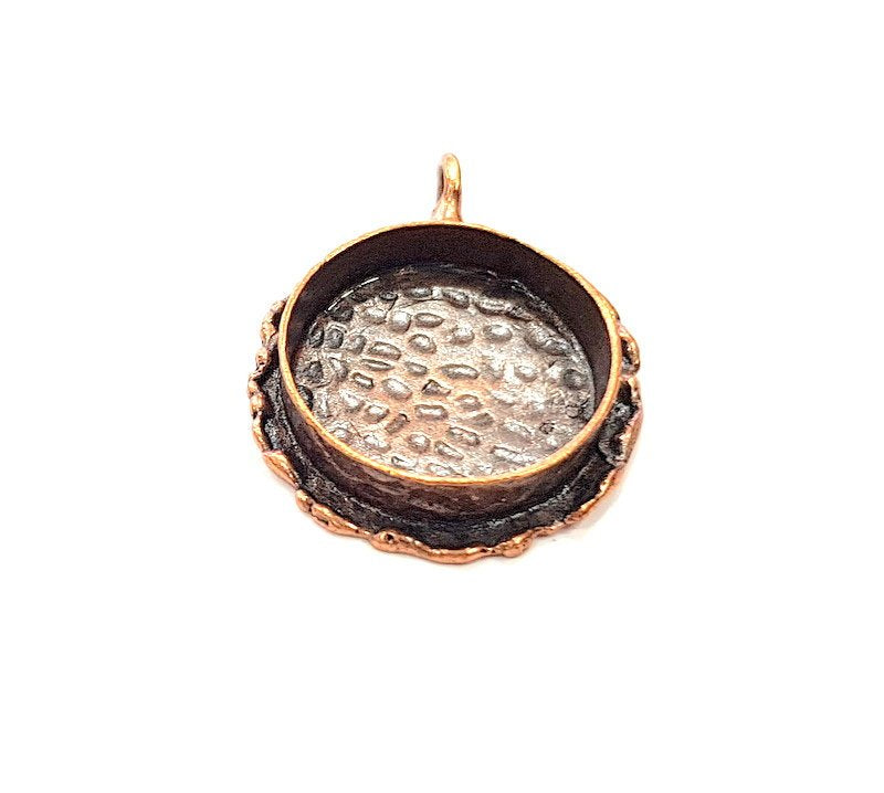 Antique Copper Pendant Blank Mosaic Base Blank inlay Necklace Blank Resin Blank Mountings Copper Plated Brass ( 20 mm blank) G13230